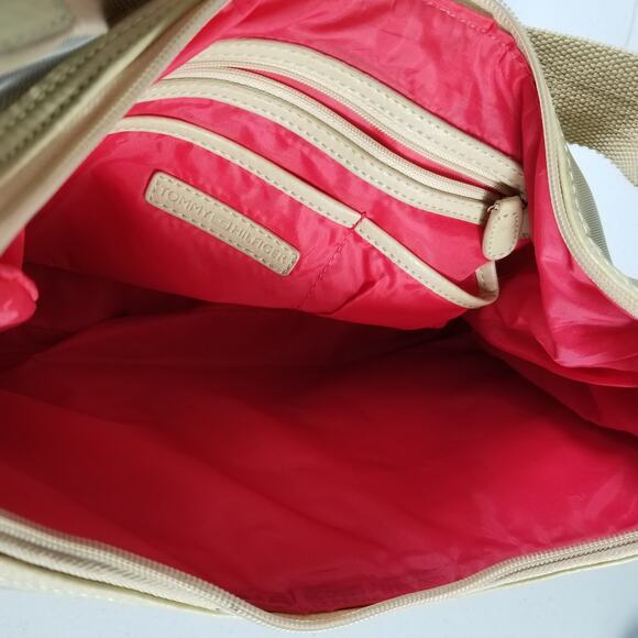 Tommy Hilfiger Tan Canvas Shoulder Bag Purse - Picture 5 of 5